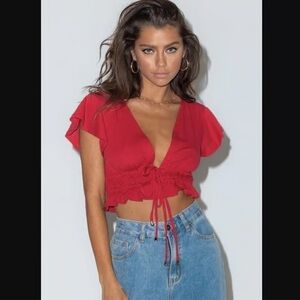 Princess Polly Red Crop Top